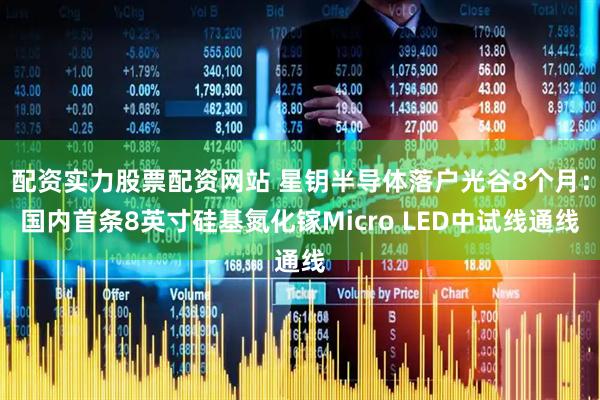 配资实力股票配资网站 星钥半导体落户光谷8个月：国内首条8英寸硅基氮化镓Micro LED中试线通线